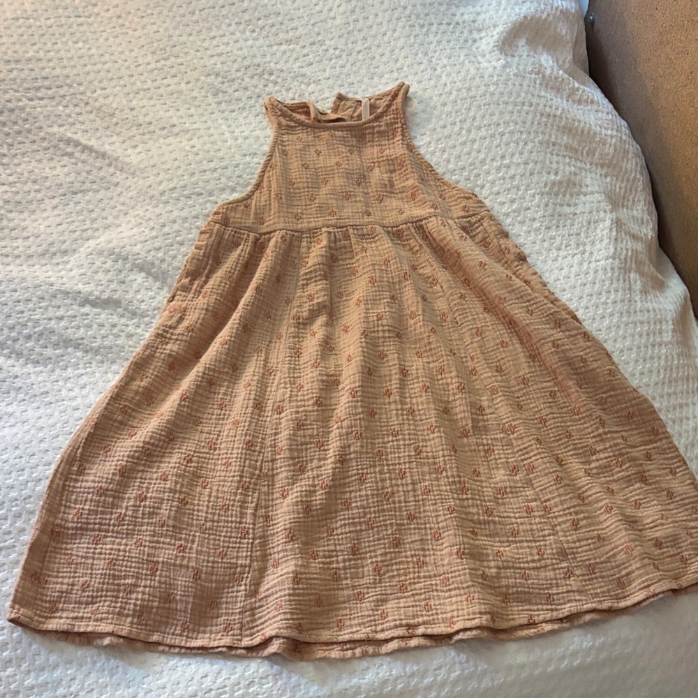 Rylee + Cru Peach Textured Kids Dress